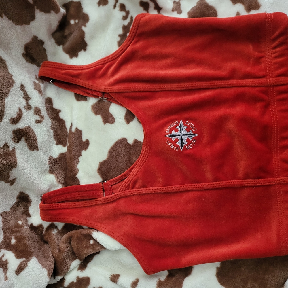 Red Fleece Vest with Embroidered Logo